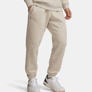 Under Armour Icon Fleece Joggers Mens Sz Med Timberwolf Taupe/Tan Beige Pockets